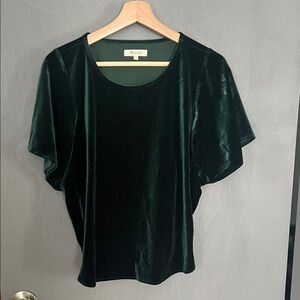 Madewell Emerald Velvet Blouse